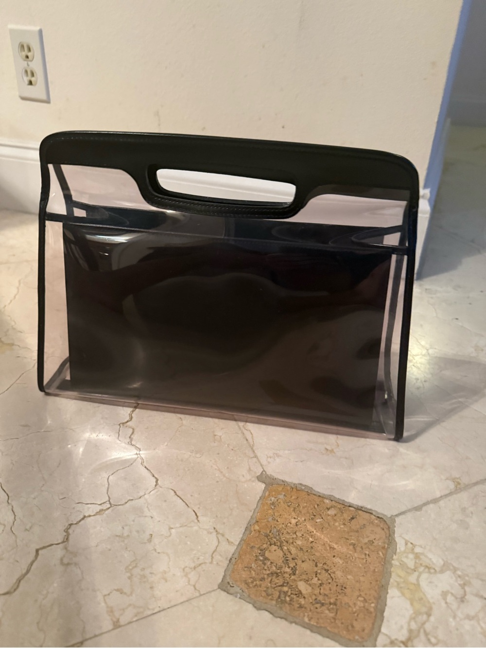 Gucci Clear PVC and Black Trim Tote Bag